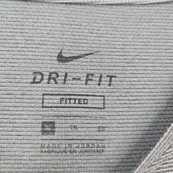 NIKE PRO Combat Grey Black Striped Compression Workout Shirt - Picture 7 of 8